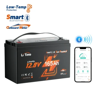 *❄️Baterie LiFePO4 LiTime 12V 165Ah LiFePO4 startovací a trakční baterie 1200 CCA Bluetooth ohřev IP67 pro lodě, čluny a karavany